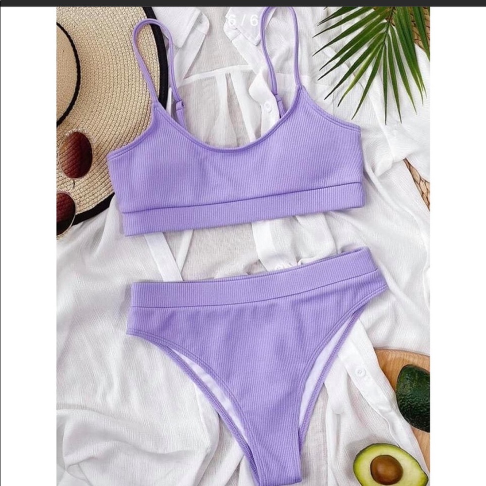 Ribbed High Waisted Bikini Swimsuit